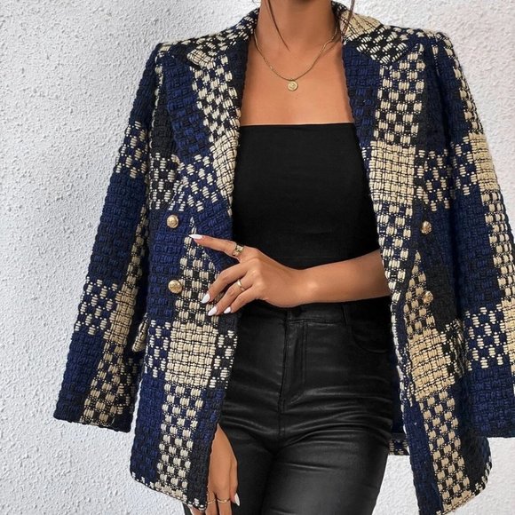 . Jackets & Blazers - Blue Tweed Blazer